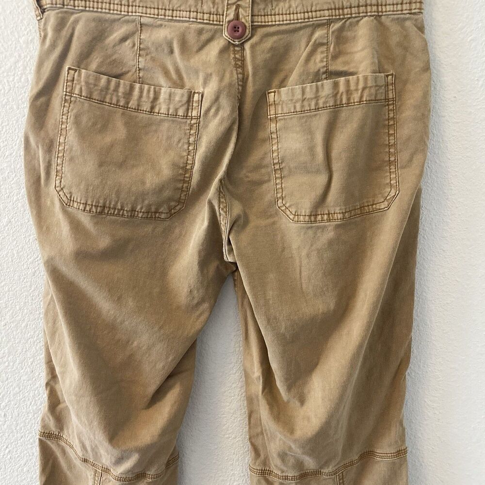 By Anthropologie Pants Size 27 Khaki The Wanderer Cotton Linen Blnd Straight Leg - Picture 9 of 15